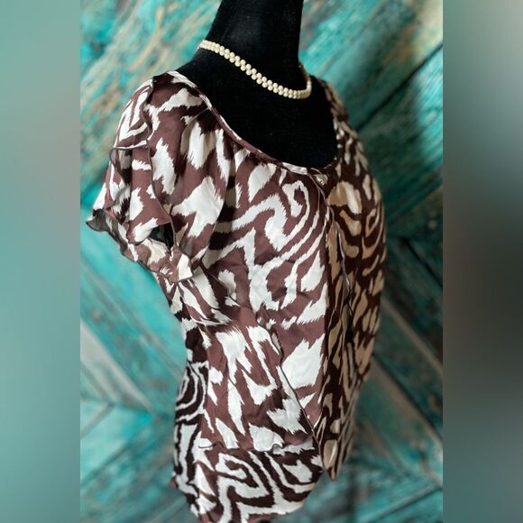 New Directions Animal-Like Brown Print Layered Ruffles Size Small EPC - Picture 7 of 7